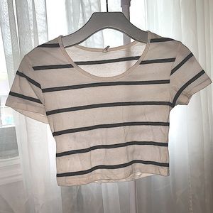 Woman striped crop top